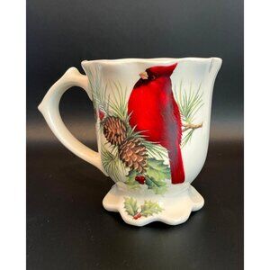 Holiday Porcelain Cardinal Coffee Mug Cracker Barrel Season of Peace